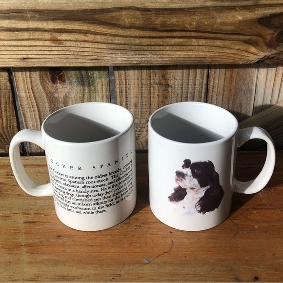 Set of 2 Cocker Spaniel Large Ceramic Coffee Mugs - Picture 1 of 7